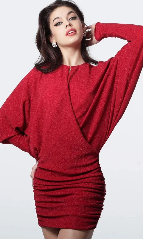 Jovani 1869 - Shimmer Jersey Cocktail Dress Tunics Cozy comfortable