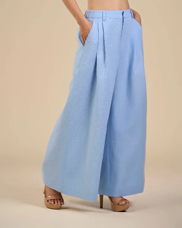 Blue Rose Flared Pants Formal Stretch Pants
