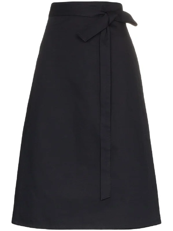 High-Waisted Wrap Midi Skirt corduroy skirt durable