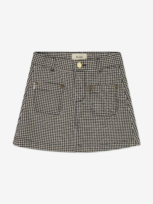DL1961 Girls Jenny Mini Skirt in Grey linen skirt natural