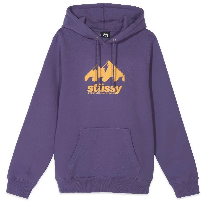Stussy Coastline Hoodie Purple Hoodie with Mesh Breathable Sporty
