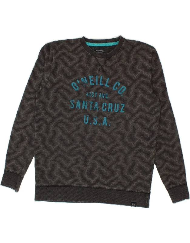 O'NEILL Womens Abstract Pattern Graphic Sweatshirt Jumper UK 16 Large Grey Hoodie with Crew Neck Simple Timeless O'NEILL Womens Abstract Pattern Graphic Sweatshirt Jumper UK 16 Large Grey Hoodie with Crew Neck Simple Timeless