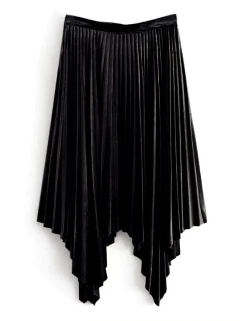 Dreamy Pleated Asymmetrical Skirt pleated skirt texture
