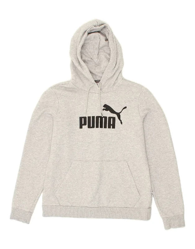 PUMA Womens Graphic Hoodie Jumper UK 14 Large Grey Hoodie with Reflective Safety Nightwear PUMA Womens Graphic Hoodie Jumper UK 14 Large Grey Hoodie with Reflective Safety Nightwear
