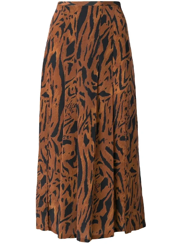 tiger print skirt silk skirt sleek