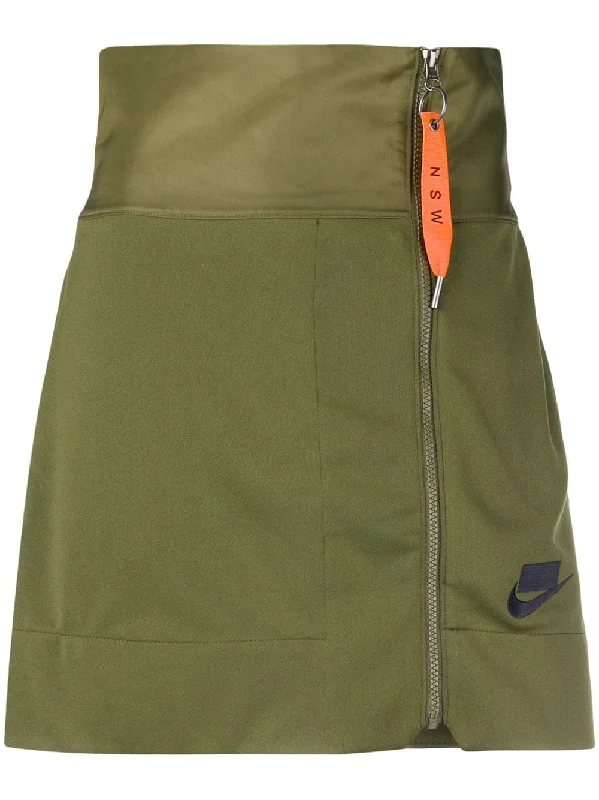 high-waisted zipped skirt linen skirt natural