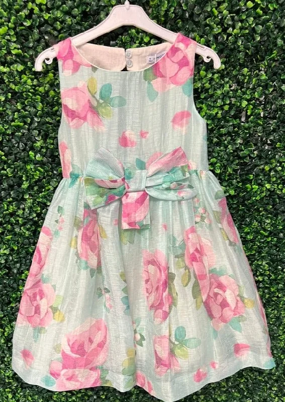 Mayoral Girl's Printed Aqua Party Dress 3913 Tunics Leisure comfortable