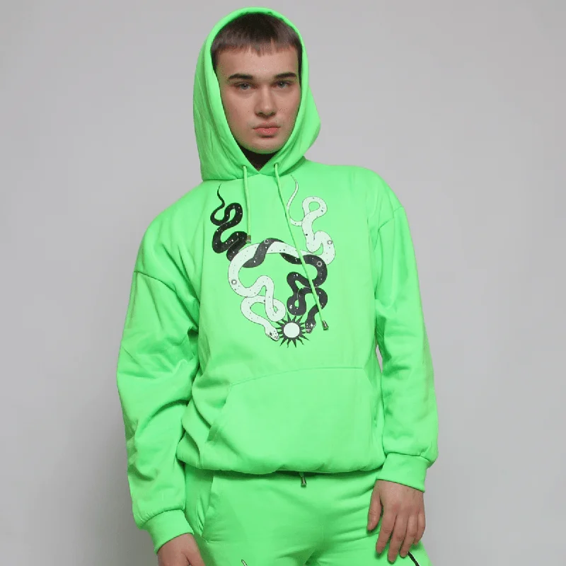 STARGAZER OVERSIZE HOODIE GREEN Hoodie with Drawcord Adjustable Secure