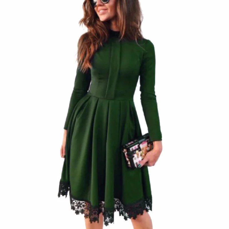 Fashion Women Sexy Long Sleeve Slim Maxi Dresses Green Party Dresses High-Low Hemline Casual Fashion Women Sexy Long Sleeve Slim Maxi Dresses Green Party Dresses High-Low Hemline Casual