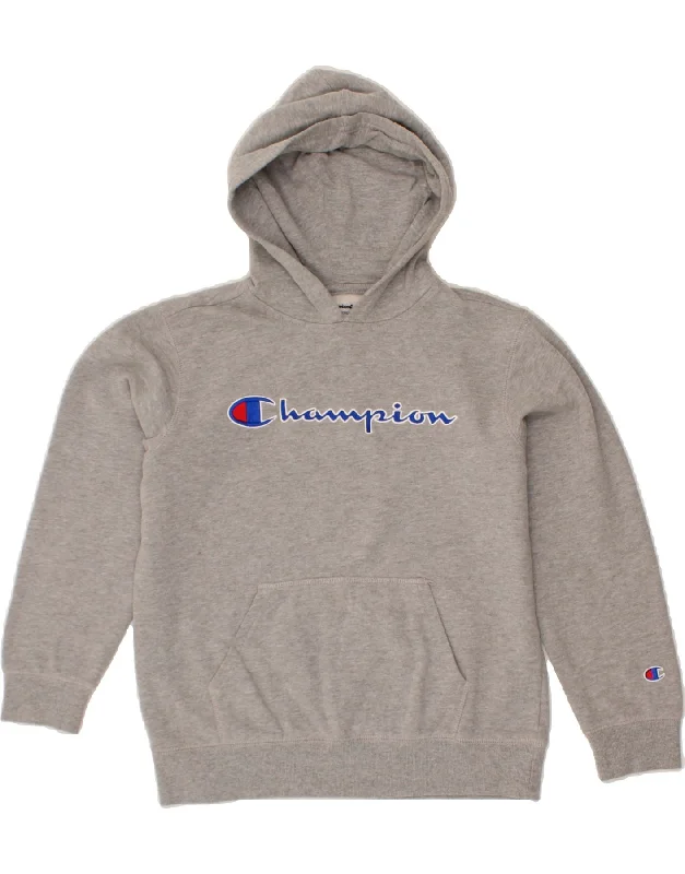CHAMPION Womens Graphic Hoodie Jumper UK 14 Large Grey Cotton Hooded Sweatshirt Casual Wear Street Style CHAMPION Womens Graphic Hoodie Jumper UK 14 Large Grey Cotton Hooded Sweatshirt Casual Wear Street Style