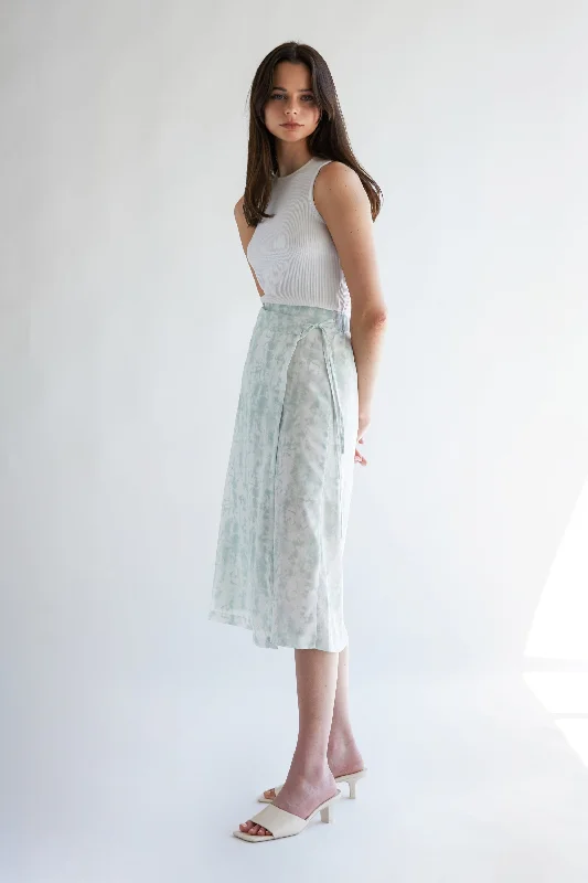 WRAP TIE DYE SKIRT leather skirt refined