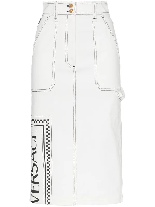 fitted logo print skirt velvet skirt rich