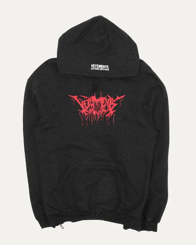 FW18 Metal Logo Hoodie Hoodie with Velcro Closure Adjustable Secure