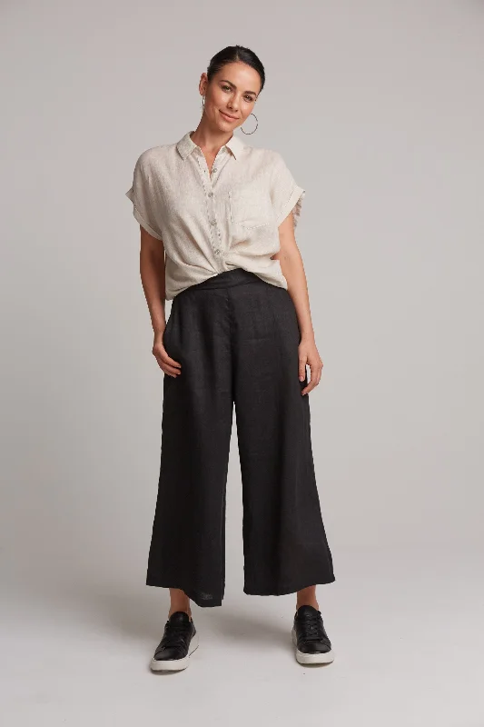 STUDIO CROP PANT EBONY Trendy Palazzo Pants