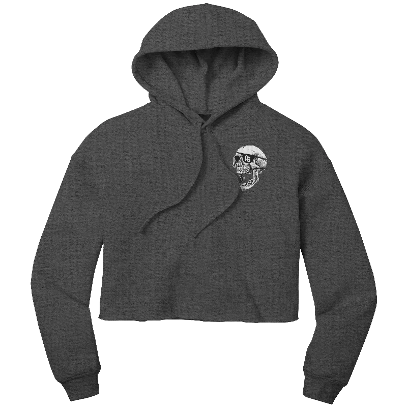 Eyepatch v1a women's crop hoodie Hoodie with Metallic Shiny Futuristic