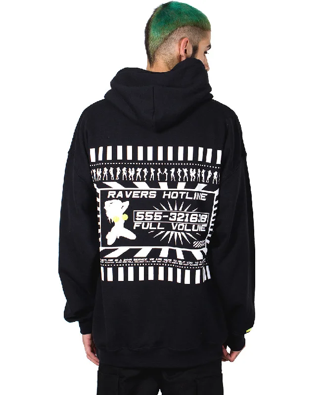 OVERSIZE RAVERS HOTLINE HOODIE Hoodie with Hem Lace Feminine Delicate