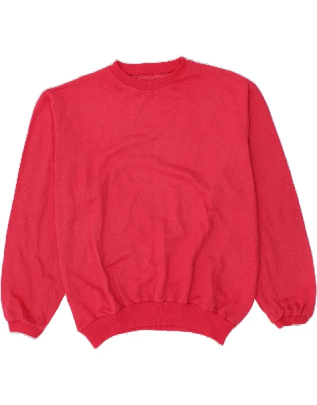 VINTAGE Womens Sweatshirt Jumper UK 16 Large Pink Hoodie with Illustration Artistic Creative VINTAGE Womens Sweatshirt Jumper UK 16 Large Pink Hoodie with Illustration Artistic Creative