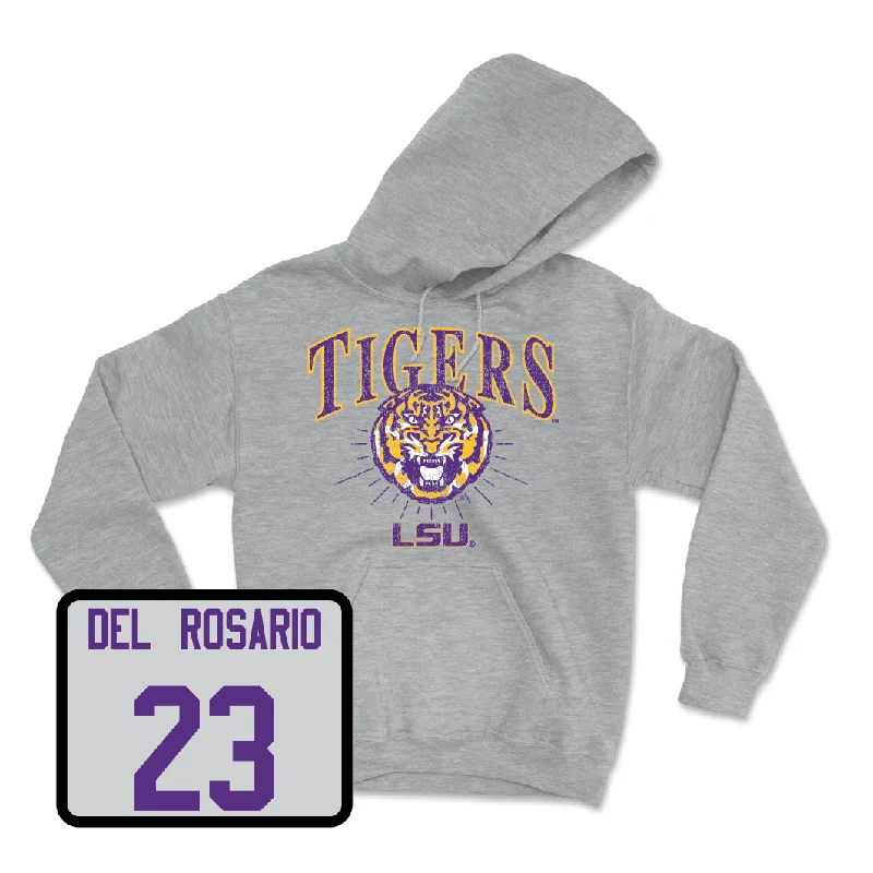 Women's Basketball Sport Grey Tigers Hoodie - Aalyah Del Rosario Hoodie with Side Slits Relaxed Casual Women's Basketball Sport Grey Tigers Hoodie - Aalyah Del Rosario Hoodie with Side Slits Relaxed Casual