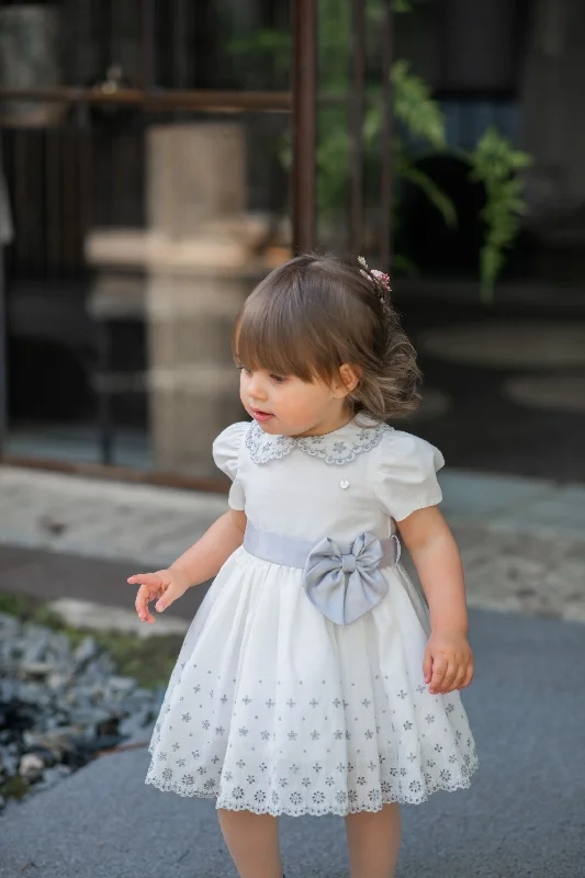 SS22 Piccola Speranza White & Silver Embroidered Dress Tunics Recommended stylist