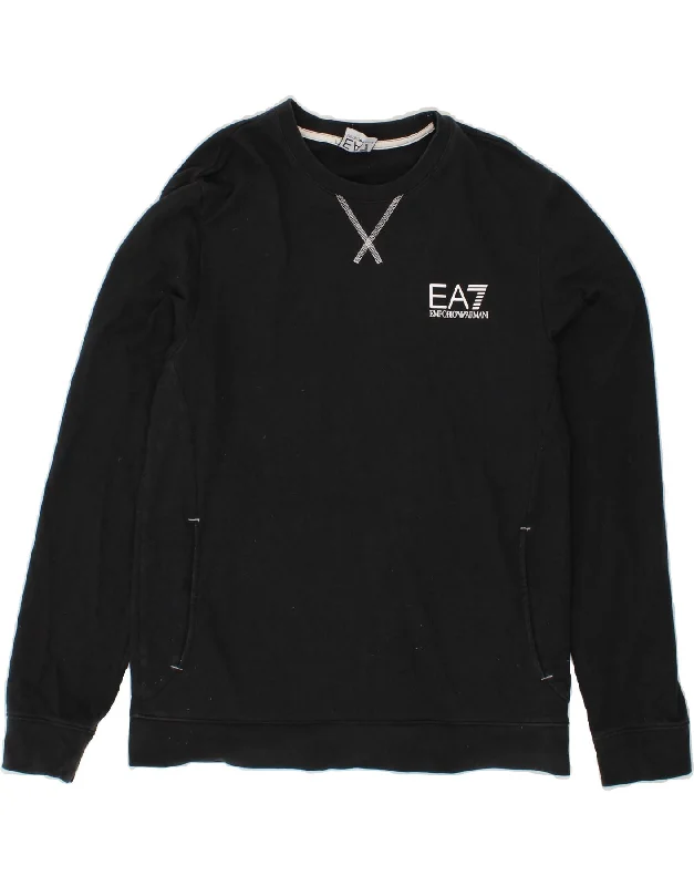 EMPORIO ARMANI Womens Graphic Sweatshirt Jumper UK 18 XL Black Cotton Graphic Hoodie Design Print EMPORIO ARMANI Womens Graphic Sweatshirt Jumper UK 18 XL Black Cotton Graphic Hoodie Design Print
