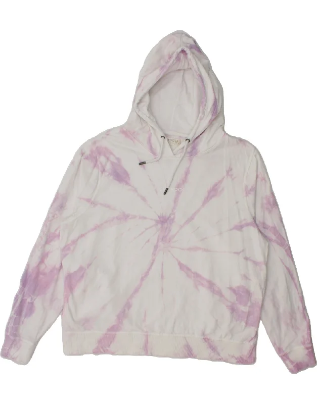 SALTROCK Womens Oversized Hoodie Jumper UK 14 Large White Tie Dye Cotton Hoodie with Relaxed Fit Easy Casual SALTROCK Womens Oversized Hoodie Jumper UK 14 Large White Tie Dye Cotton Hoodie with Relaxed Fit Easy Casual