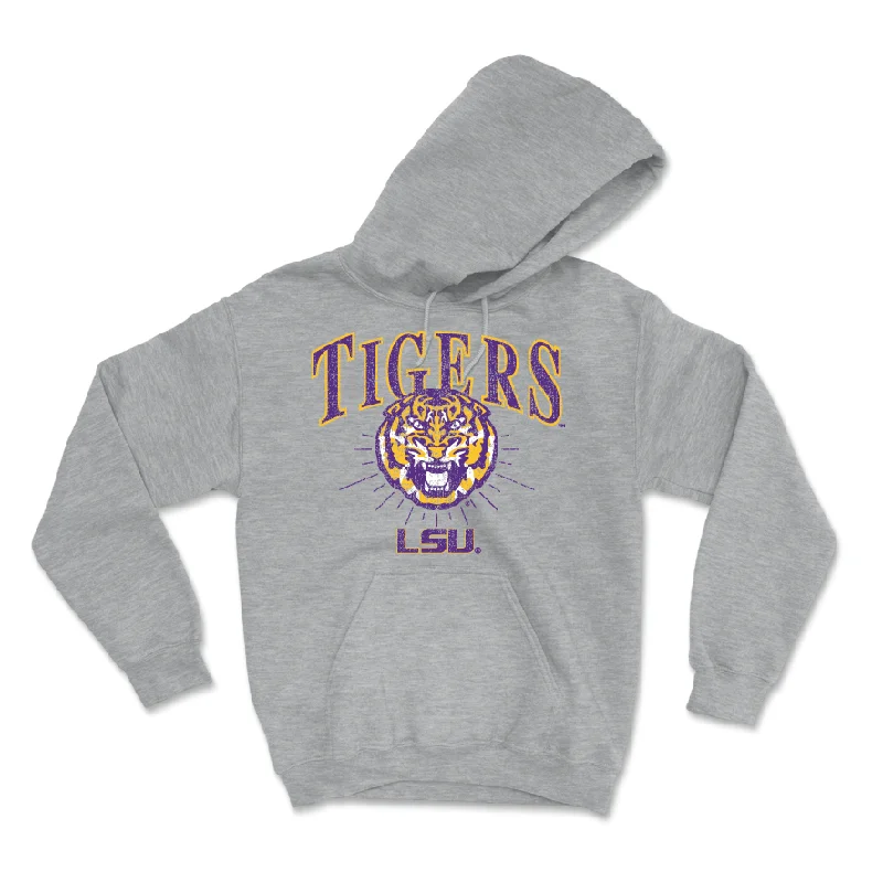 Women's Basketball Sport Grey Tigers Hoodie - Sa'Myah Smith Hoodie with Hem Lace Feminine Delicate Women's Basketball Sport Grey Tigers Hoodie - Sa'Myah Smith Hoodie with Hem Lace Feminine Delicate