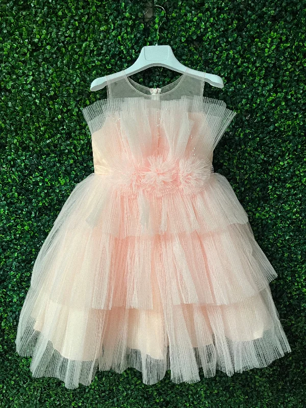 Princess Daliana Girls’ Pink Tiered Pleated Party Dress- DAW2L1077 Tunics Polka dots Princess Daliana Girls’ Pink Tiered Pleated Party Dress- DAW2L1077 Tunics Polka dots