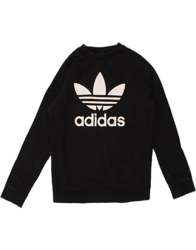 ADIDAS Womens Graphic Sweatshirt Jumper UK 12 Medium Black Cotton Hoodie with Longline Fit Extended Stylish ADIDAS Womens Graphic Sweatshirt Jumper UK 12 Medium Black Cotton Hoodie with Longline Fit Extended Stylish