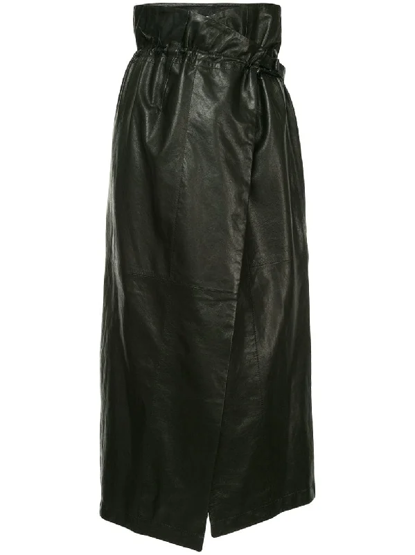 high-waisted wrap skirt linen skirt relaxed