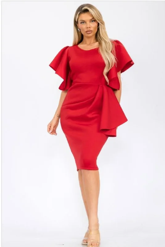 Poetic dreams side ruffled dress Tunics Bestseller popular
