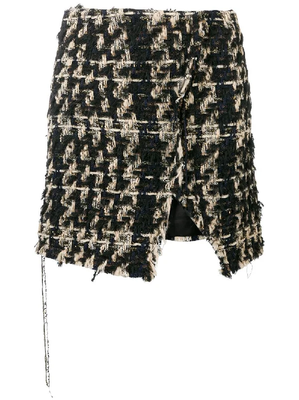 tweed mini skirt a-line skirt cut