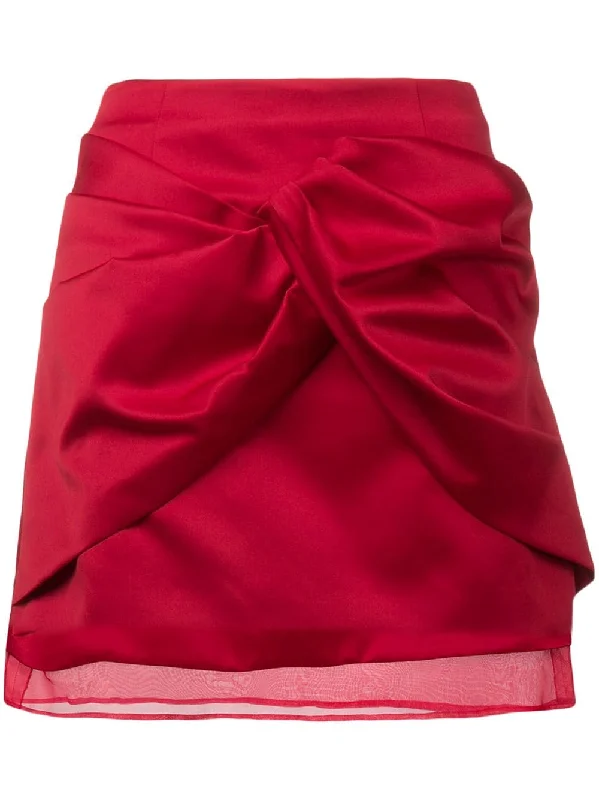 draped front mini skirt denim skirt casual