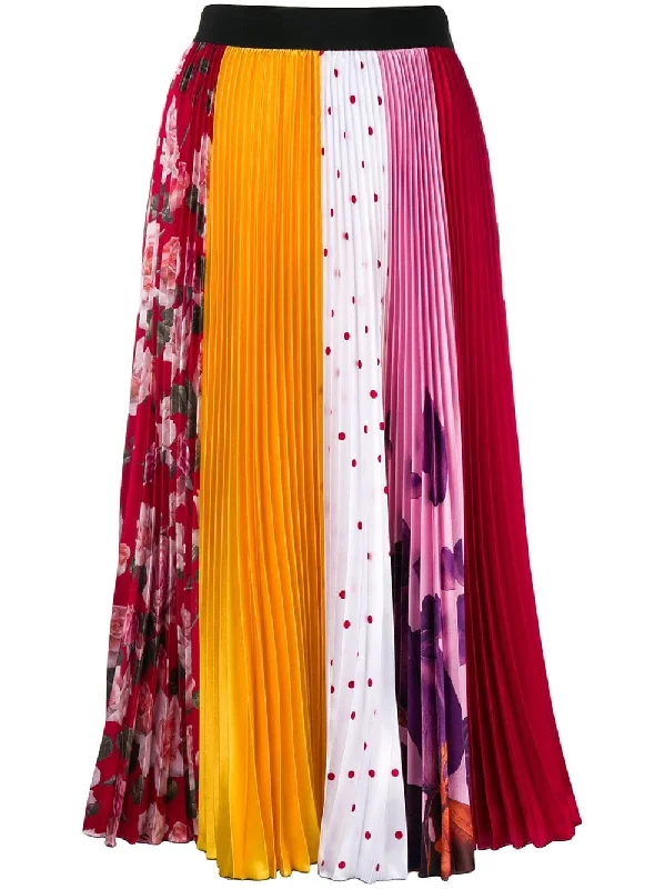 pleated patchwork skirt lightweight skirt design