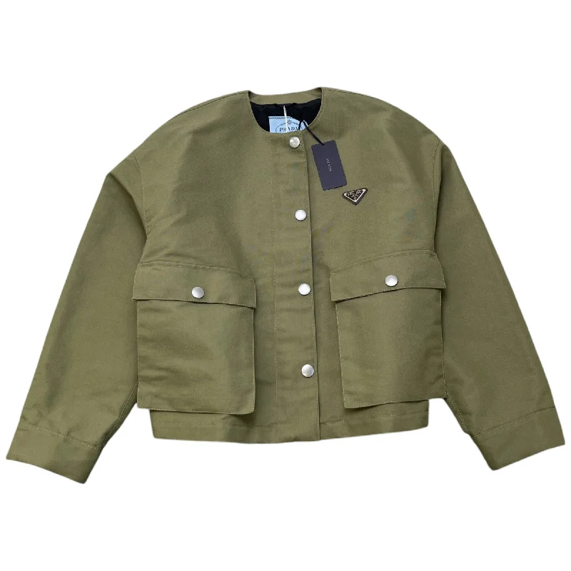 Women's Technical Canvas Blouson Jacket Green Size IT 38 / UK 6 Faux Fur Fabric Real Fur Fabric Shearling Fabric Women's Technical Canvas Blouson Jacket Green Size IT 38 / UK 6 Faux Fur Fabric Real Fur Fabric Shearling Fabric