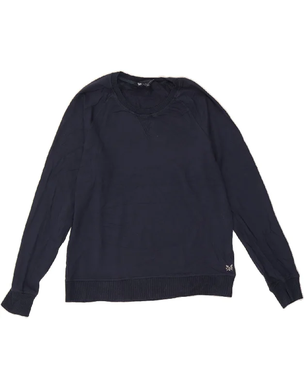 CREW CLOTHING Womens Sweatshirt Jumper UK 14 Medium Navy Blue Viscose Hoodie with Pattern Geometric Abstract CREW CLOTHING Womens Sweatshirt Jumper UK 14 Medium Navy Blue Viscose Hoodie with Pattern Geometric Abstract
