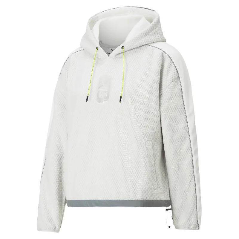 Puma x Helly Hansen Polar Fleece Hoodie Glacier Gray Hoodie with Hem Embroidery Detailed Premium Puma x Helly Hansen Polar Fleece Hoodie Glacier Gray Hoodie with Hem Embroidery Detailed Premium