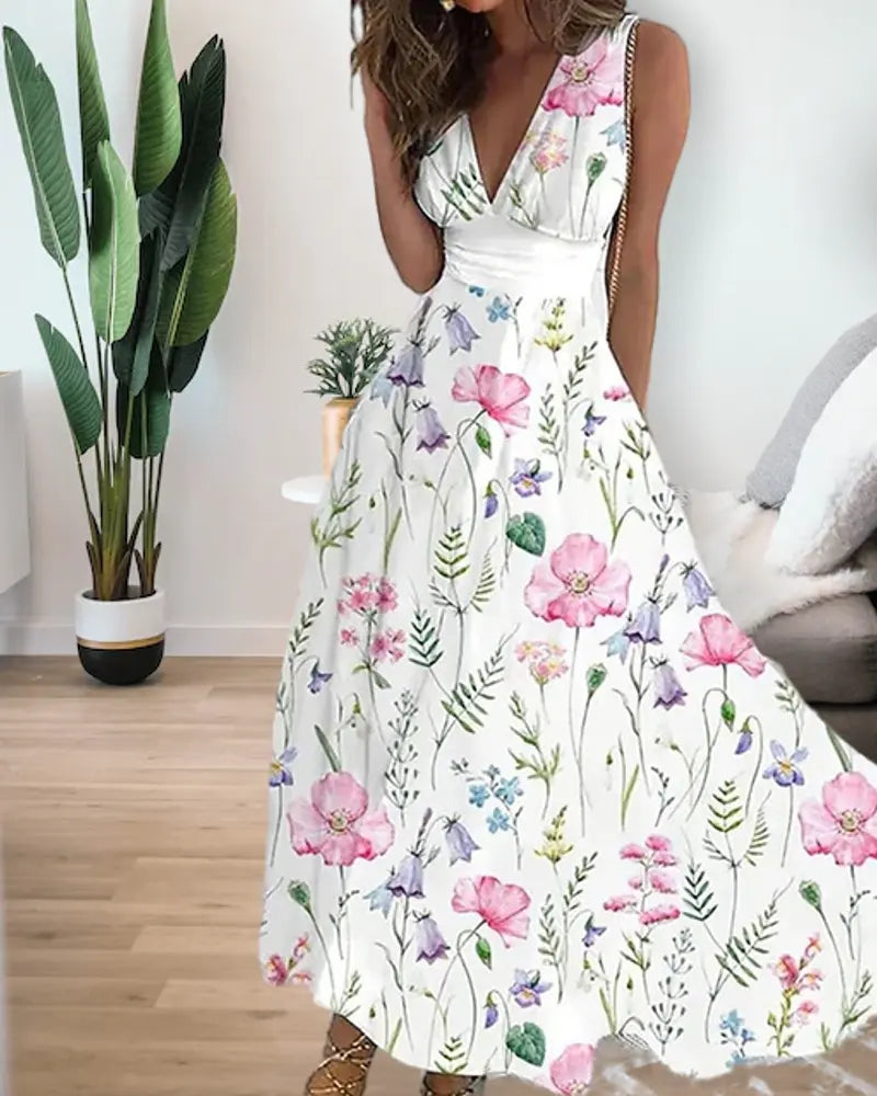 Long Floral Party Dress Tunics Brand named