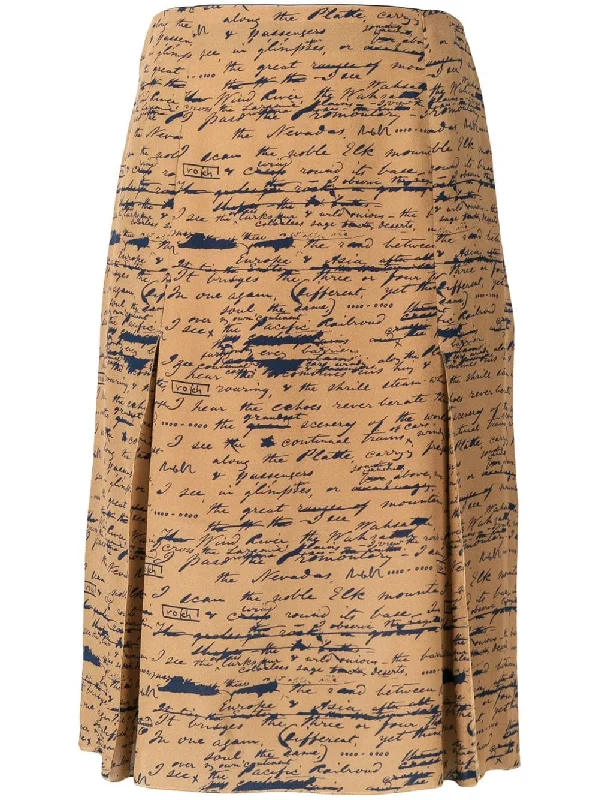handwriting print skirt modal blend skirt