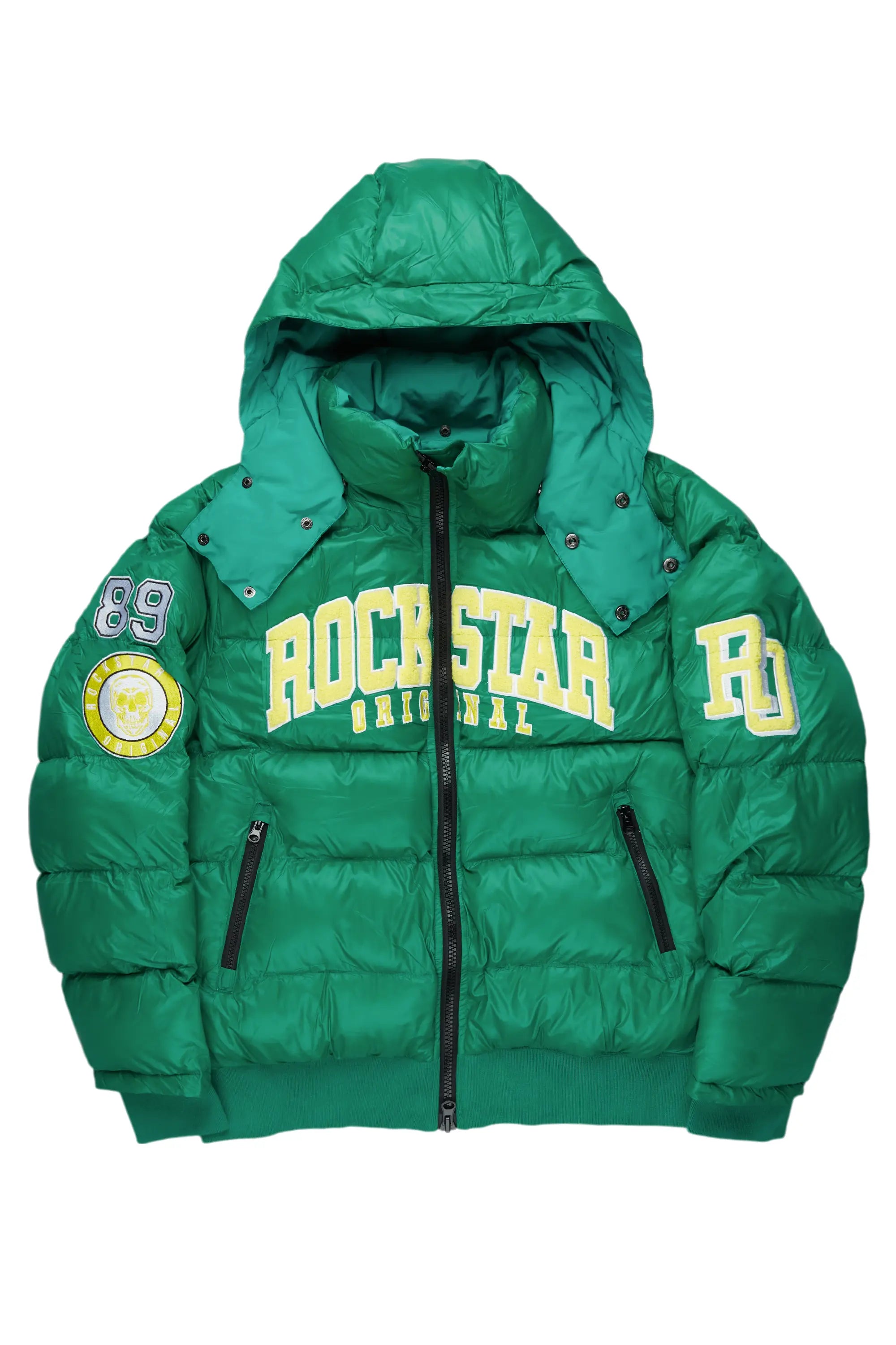 Esmeralda Green Puffer Jacket Toggled Jacket Drawstring Jacket Belted Jacket