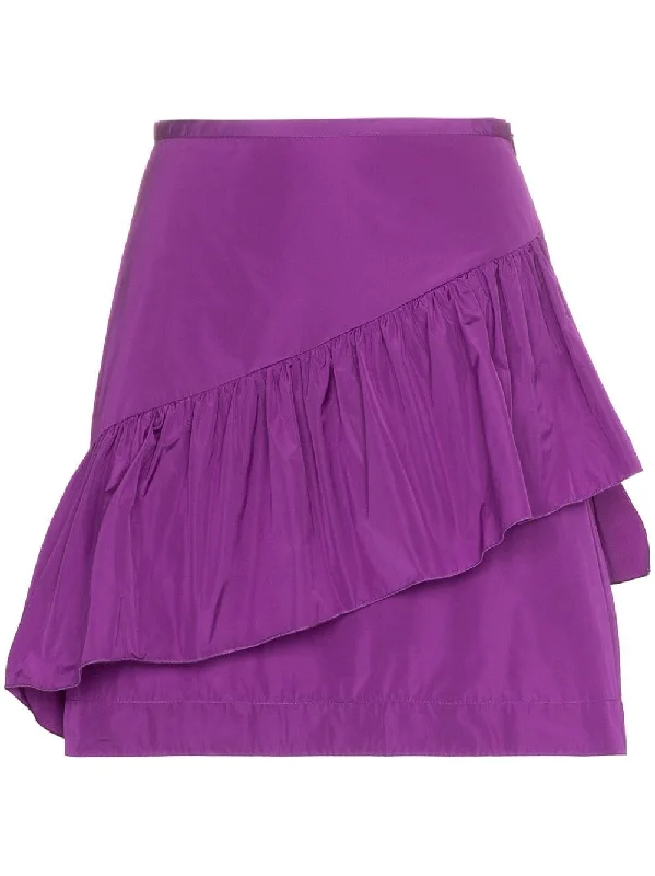 ruffle layer A-line mini skirt casual skirt length