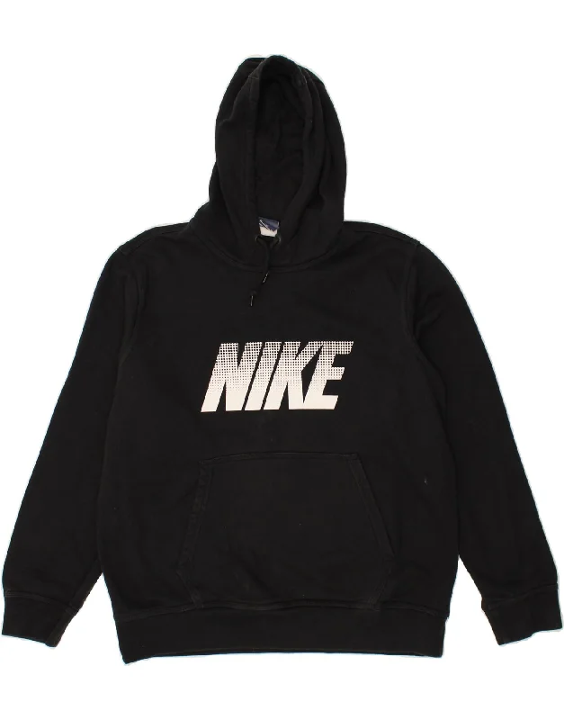 NIKE Womens Big & Tall Graphic Hoodie Jumper UK 18 XL Black Cotton Hoodie with Ribbed Neckline Snug Warm NIKE Womens Big & Tall Graphic Hoodie Jumper UK 18 XL Black Cotton Hoodie with Ribbed Neckline Snug Warm