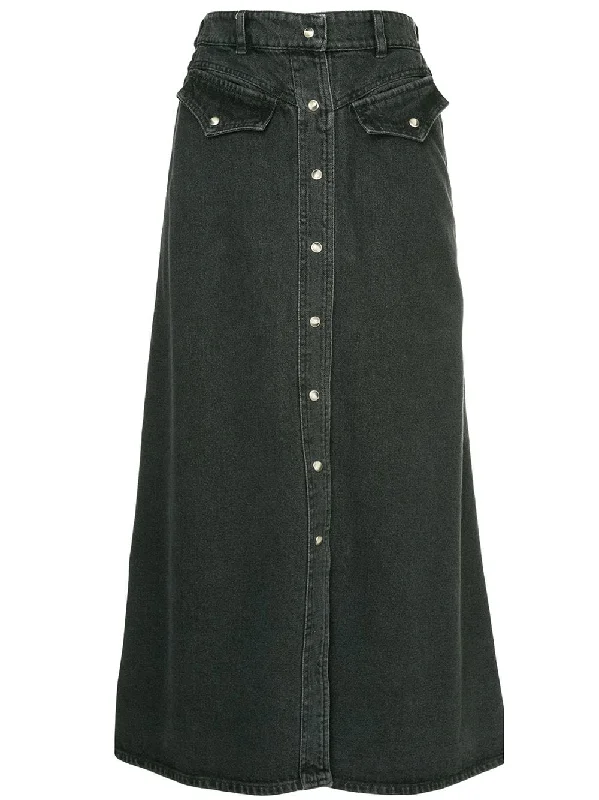 denim a-line skirt linen skirt light