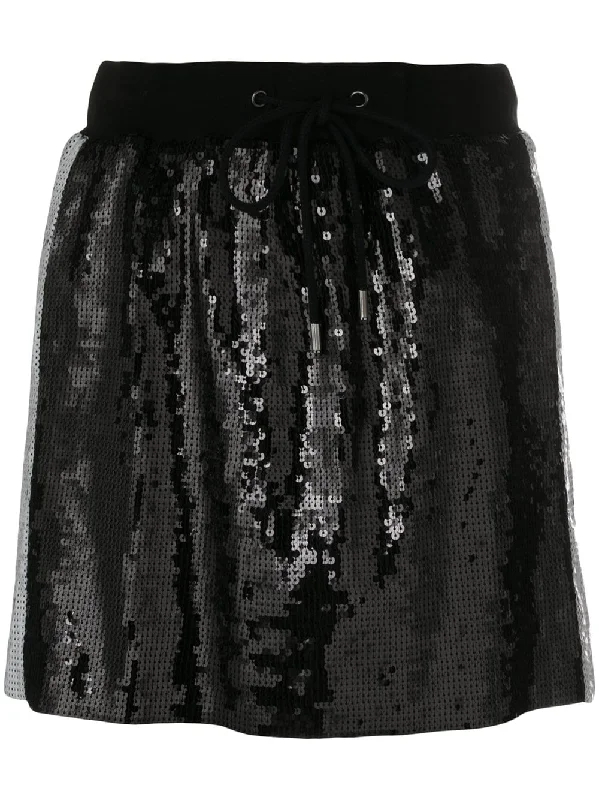 side stripe sequin mini skirt denim skirt classic