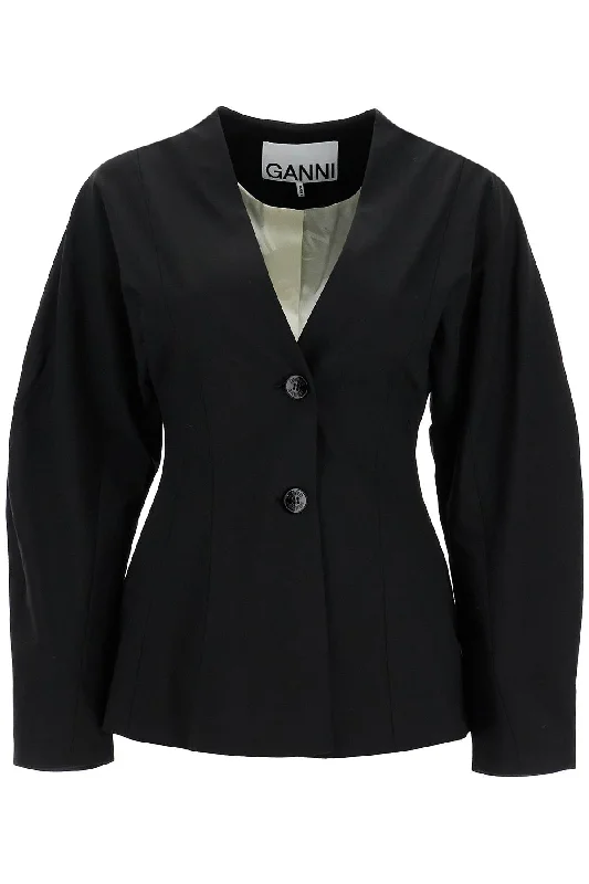 Lightweight Waisted Jacket  - Black Wool Jacket Cashmere Jacket Tweed Jacket