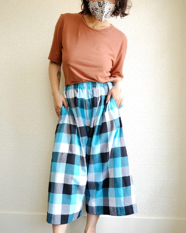 Claudine Pants, Plaid Comfortable Jogger Trousers