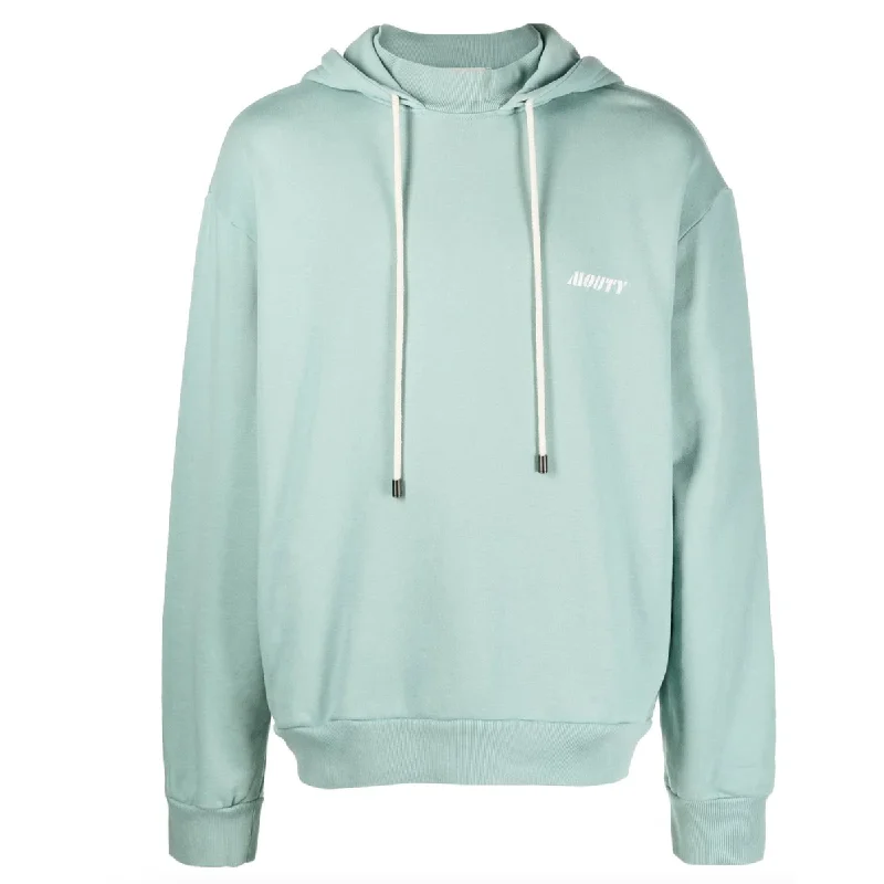 Mouty Logo Hoodie Hoodie with Hem Raw Edge Edgy Unfinished