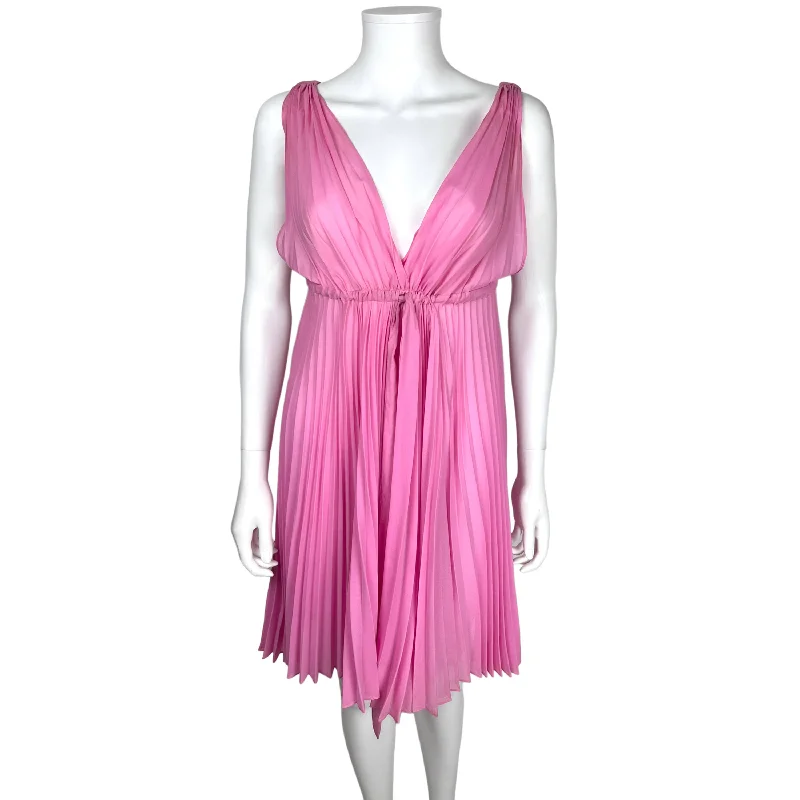 Vintage 1960s Barbiecore Pink Nightie Dress Pleated Chiffon Tunics Designer luxury