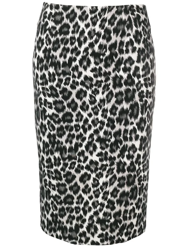 Jami leopard print skirt button skirt front