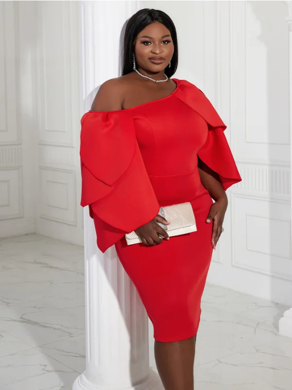 AOMEI Sexy Bodycon Cascading Ruffles Sleeves Birthday Party Dresses Tunics Sophisticated sleek