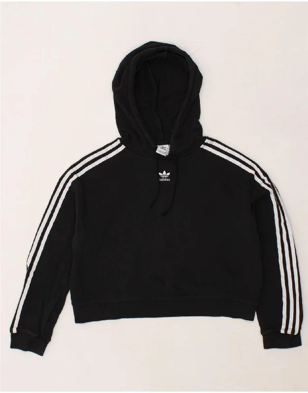 ADIDAS Womens Oversized Hoodie Jumper UK 10 Small Black Cotton Hoodie with Double Zipper Versatile Adjustable ADIDAS Womens Oversized Hoodie Jumper UK 10 Small Black Cotton Hoodie with Double Zipper Versatile Adjustable